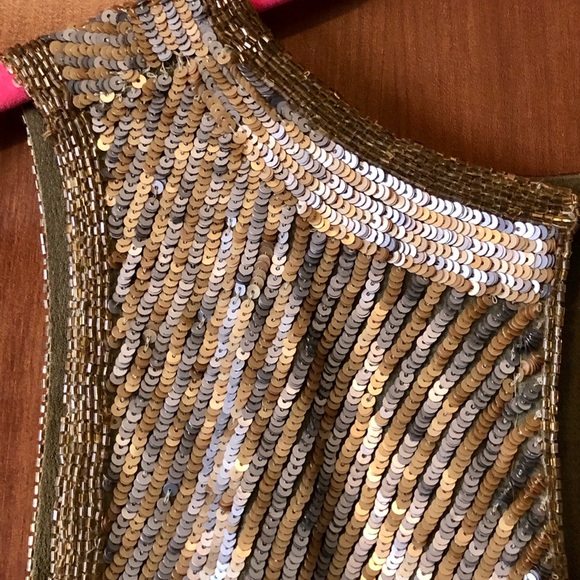 Sequined beaded silk top - Picture 3 of 12